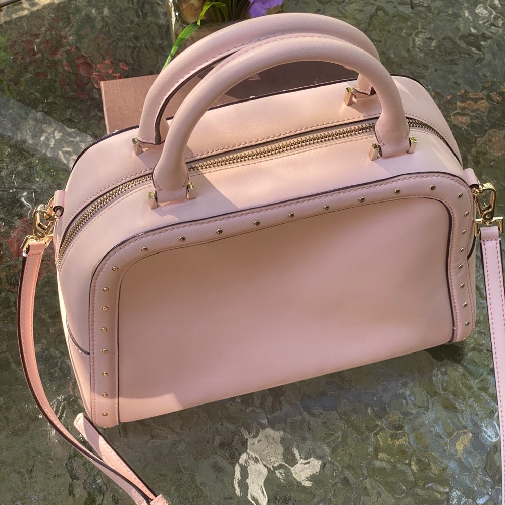 Kate Spade Pink Studded Satchel Tote Crossbody - Picture 4 of 16